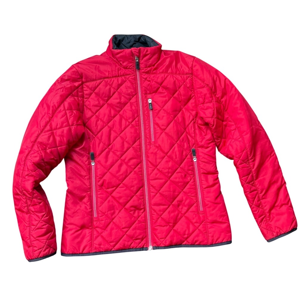 Lands' End Quilted Primaloft Puffer Jacket Womens Small Pink Excellent Insulated